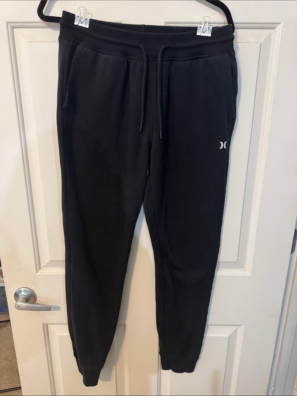 Hurley Black Fleece Joggers with Logo